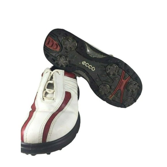Ecco Womens Golf Shoes US Size 5 UK Size 36 White And Red Leather Bicycle Toe - Picture 8 of 8